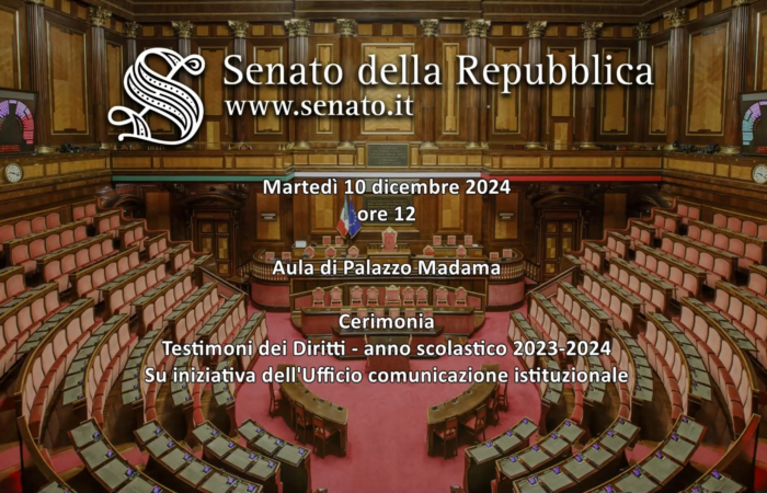 premiazione delle classi 3A e 3E scuola secondaria di primo grado al Senato